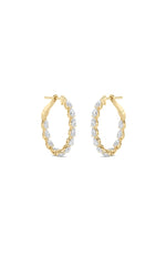 Load image into Gallery viewer, 4.25CTW Pear Shaped Lab Grown Diamond (F/VS) Inside Out Hoop Earrings in 14K Gold
