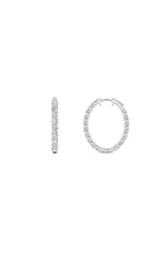 Load image into Gallery viewer, 5CTW Round Shaped Lab Grown Diamond (F/VS) Inside Out Hoop Earrings in 14K Gold
