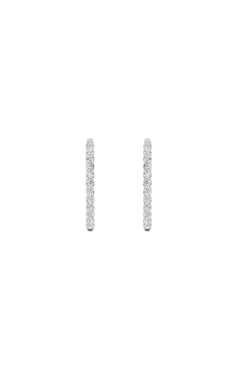 5CTW Round Shaped Lab Grown Diamond (F/VS) Inside Out Hoop Earrings in 14K Gold