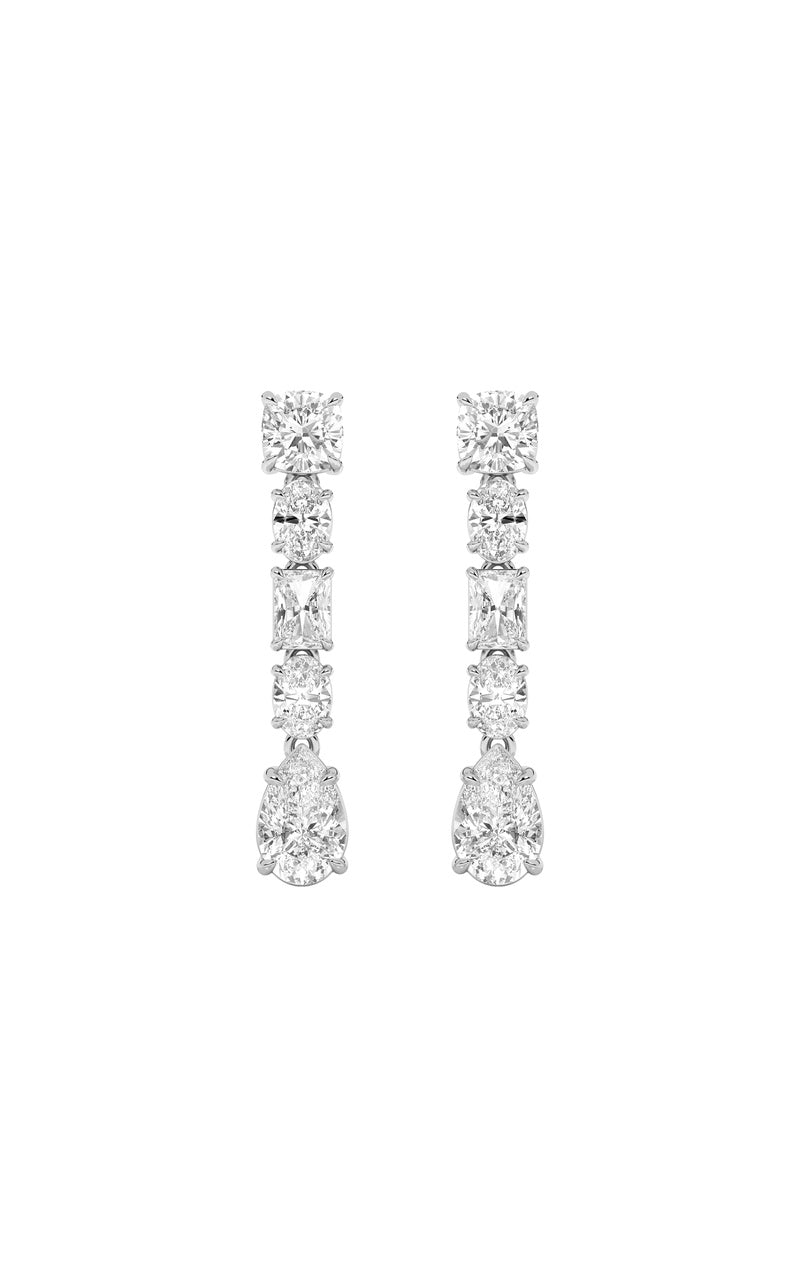 6.5CTW Pear Shaped Lab Grown Diamond (F/VS) Dangle Earrings in 14K Gold