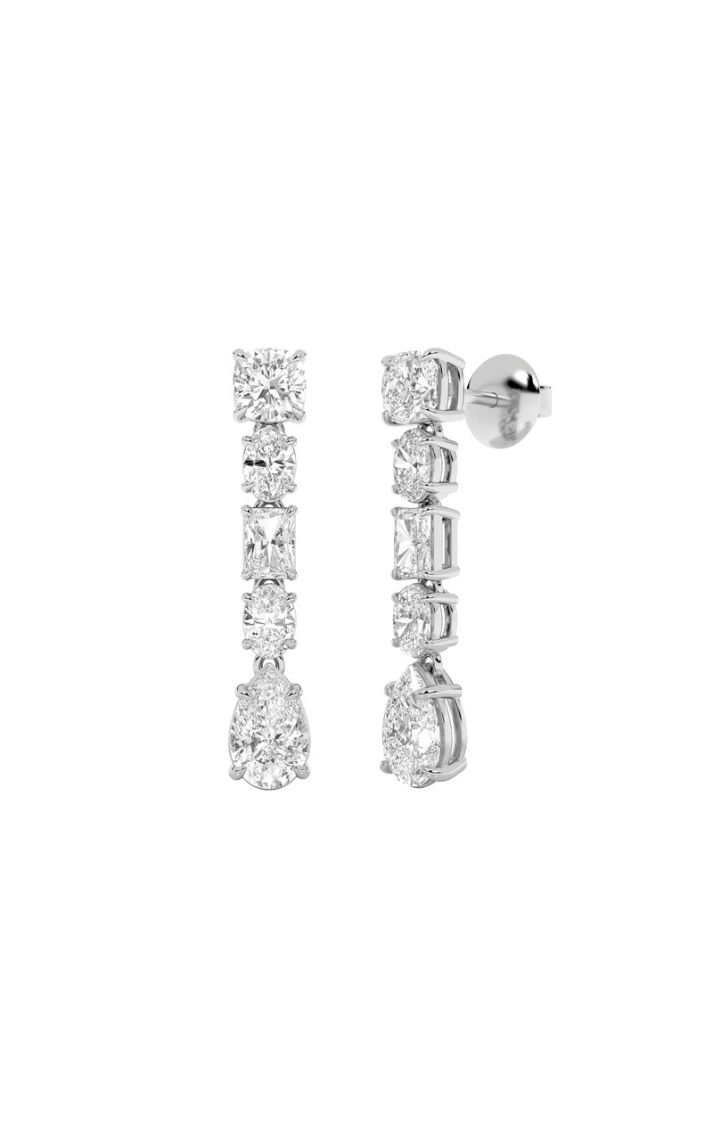6.5CTW Pear Shaped Lab Grown Diamond (F/VS) Dangle Earrings in 14K Gold