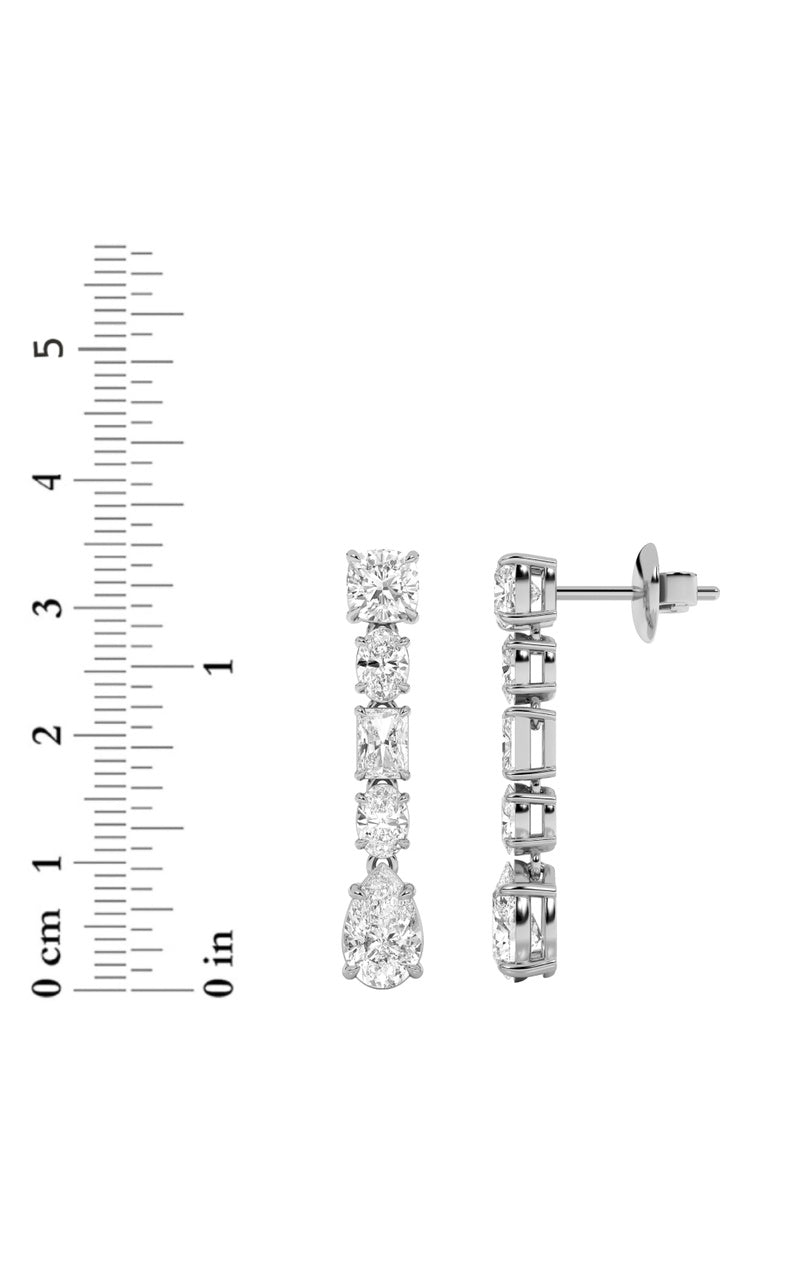 6.5CTW Pear Shaped Lab Grown Diamond (F/VS) Dangle Earrings in 14K Gold