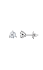 Load image into Gallery viewer, 2CTW Round Shaped Lab Grown Diamond (F/VS) Three Prong Stud Earrings in 14K Gold
