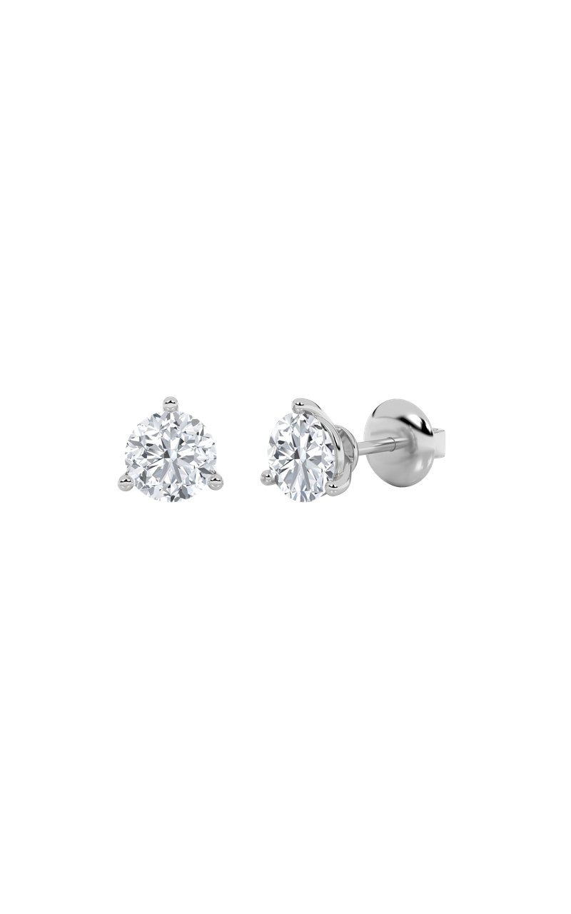 Vs) three prong stud earrings in 14k gold