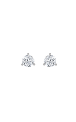 Load image into Gallery viewer, 2CTW Round Shaped Lab Grown Diamond (F/VS) Three Prong Stud Earrings in 14K Gold
