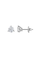 Load image into Gallery viewer, 3CTW Round Shaped Lab Grown Diamond (F/VS) Three Prong Stud Earrings in 14K Gold
