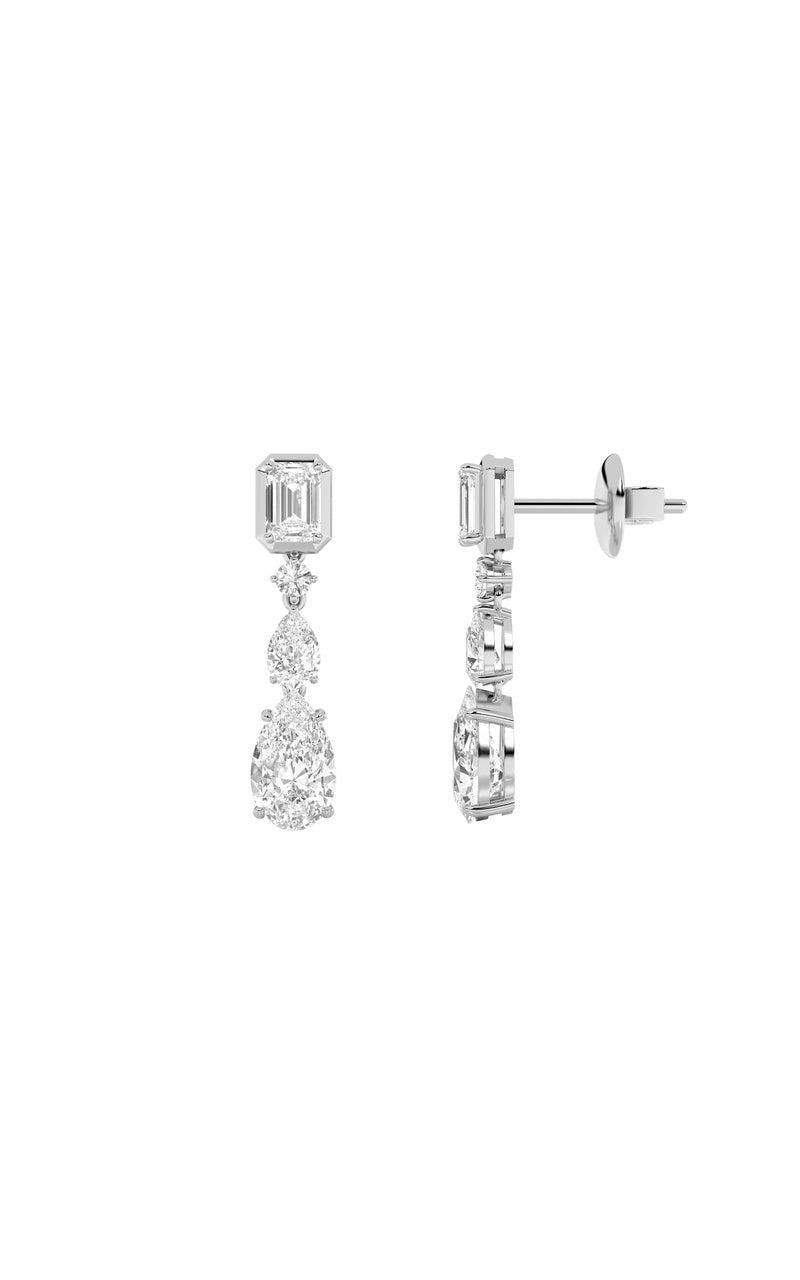4.5CTW Pear Shaped Lab Grown Diamond (F/VS) Dangle Earrings in 10K Gold