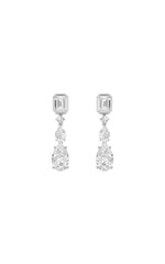 Load image into Gallery viewer, 4.5CTW Pear Shaped Lab Grown Diamond (F/VS) Dangle Earrings in 10K Gold
