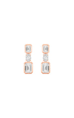 Load image into Gallery viewer, 3CTW Radiant Shaped Lab Grown Diamond (F/VS) Dangle Earrings in 14K Gold

