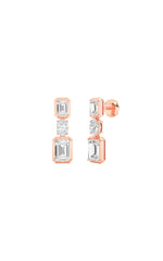Load image into Gallery viewer, 3CTW Radiant Shaped Lab Grown Diamond (F/VS) Dangle Earrings in 14K Gold
