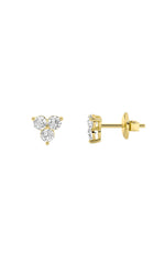 Load image into Gallery viewer, 1.5CTW Round Shaped Lab Grown Diamond (F/VS) Three Stone Earrings in 14K Gold
