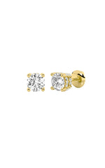 Load image into Gallery viewer, 2CTW Round Shaped Lab Grown Diamond (F/VS) Stud Earrings in 14K Gold
