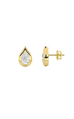 Load image into Gallery viewer, 2CTW Pear Shaped Lab Grown Diamond (F/VS) Stud Earrings in 14K Gold
