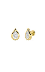 Load image into Gallery viewer, 2CTW Pear Shaped Lab Grown Diamond (F/VS) Stud Earrings in 14K Gold
