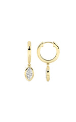 Load image into Gallery viewer, 0.6CTW Marquise Shaped Lab Grown Diamond (F/VS) Dangle Earrings in 14K Gold
