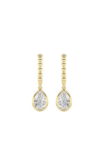 Load image into Gallery viewer, 1CTW Pear Shaped Lab Grown Diamond (F/VS) Dangle Earrings in 14K Gold
