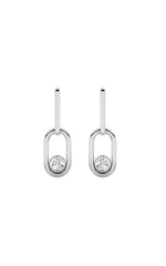 Load image into Gallery viewer, 0.5CTW Round Shaped Lab Grown Diamond (F/VS) Bezel Set Paperclip Dangle Earrings in 14K Gold
