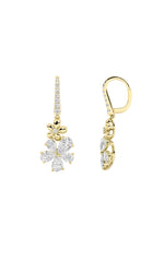 Load image into Gallery viewer, 3.25CTW Pear Shaped Lab Grown Diamond (F/VS) Fancy Flower Earrings in 14K Gold
