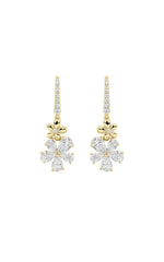 Load image into Gallery viewer, 3.25CTW Pear Shaped Lab Grown Diamond (F/VS) Fancy Flower Earrings in 14K Gold
