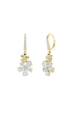 Load image into Gallery viewer, 3.25CTW Pear Shaped Lab Grown Diamond (F/VS) Fancy Flower Earrings in 14K Gold

