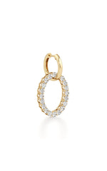 Load image into Gallery viewer, 4CTW Round Shaped Lab Grown Diamond (F/VS) Dangle Pendant and Hoop Earrings in 14K Gold
