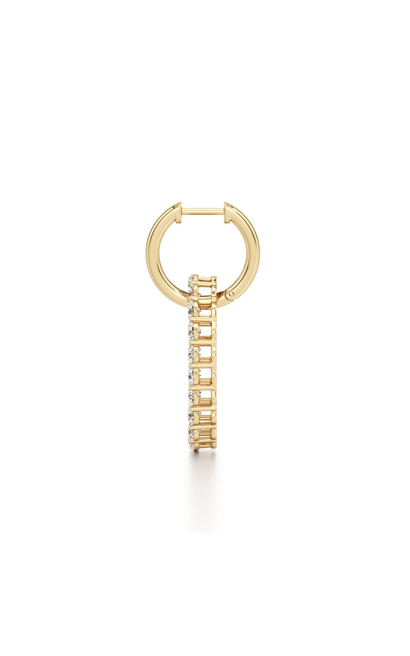 4CTW Round Shaped Lab Grown Diamond (F/VS) Dangle Pendant and Hoop Earrings in 14K Gold