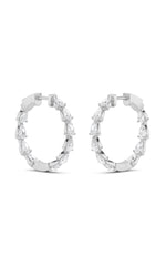 Load image into Gallery viewer, 4CTW Pear Shaped Lab Grown Diamond (F/VS) Inside Out Hoop Earrings in 14K Gold
