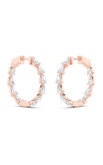 Load image into Gallery viewer, 4CTW Pear Shaped Lab Grown Diamond (F/VS) Inside Out Hoop Earrings in 14K Gold
