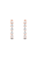Load image into Gallery viewer, 4CTW Pear Shaped Lab Grown Diamond (F/VS) Inside Out Hoop Earrings in 14K Gold

