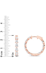 Load image into Gallery viewer, 4CTW Pear Shaped Lab Grown Diamond (F/VS) Inside Out Hoop Earrings in 14K Gold
