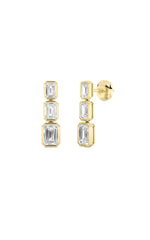Load image into Gallery viewer, 5CTW Emerald Shaped Lab Grown Diamond Earrings in 14K Gold
