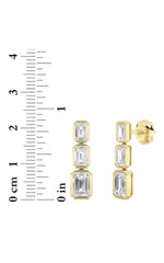 Load image into Gallery viewer, 5CTW Emerald Shaped Lab Grown Diamond Earrings in 14K Gold
