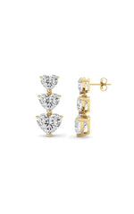 Load image into Gallery viewer, 16CTW Heart Shaped Lab Grown Diamond (F/VS ) Earrings in 14K Gold
