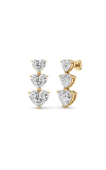 Load image into Gallery viewer, 16CTW Heart Shaped Lab Grown Diamond (F/VS ) Earrings in 14K Gold
