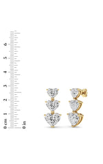 Load image into Gallery viewer, 16CTW Heart Shaped Lab Grown Diamond (F/VS ) Earrings in 14K Gold
