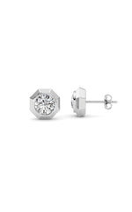 Load image into Gallery viewer, 2CTW Round Shaped Lab Grown Diamond (F/VS ) Stud Earrings in 14K Gold
