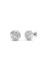 Load image into Gallery viewer, 2CTW Round Shaped Lab Grown Diamond (F/VS ) Stud Earrings in 14K Gold
