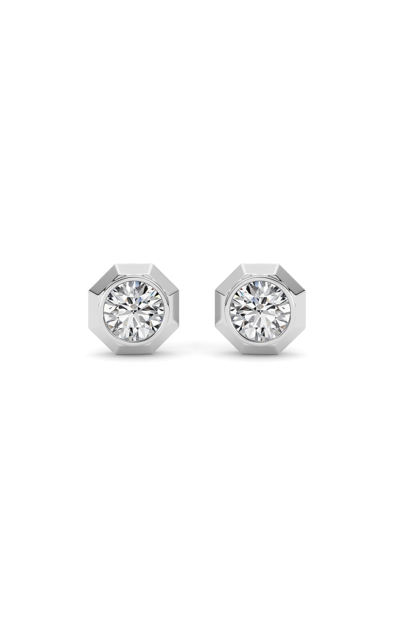 2CTW Round Shaped Lab Grown Diamond (F/VS ) Stud Earrings in 14K Gold