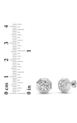 Load image into Gallery viewer, 2CTW Round Shaped Lab Grown Diamond (F/VS ) Stud Earrings in 14K Gold
