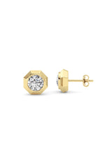 Load image into Gallery viewer, 2CTW Round Shaped Lab Grown Diamond (F/VS ) Stud Earrings in 14K Gold
