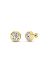 Load image into Gallery viewer, 2CTW Round Shaped Lab Grown Diamond (F/VS ) Stud Earrings in 14K Gold
