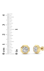 Load image into Gallery viewer, 2CTW Round Shaped Lab Grown Diamond (F/VS ) Stud Earrings in 14K Gold
