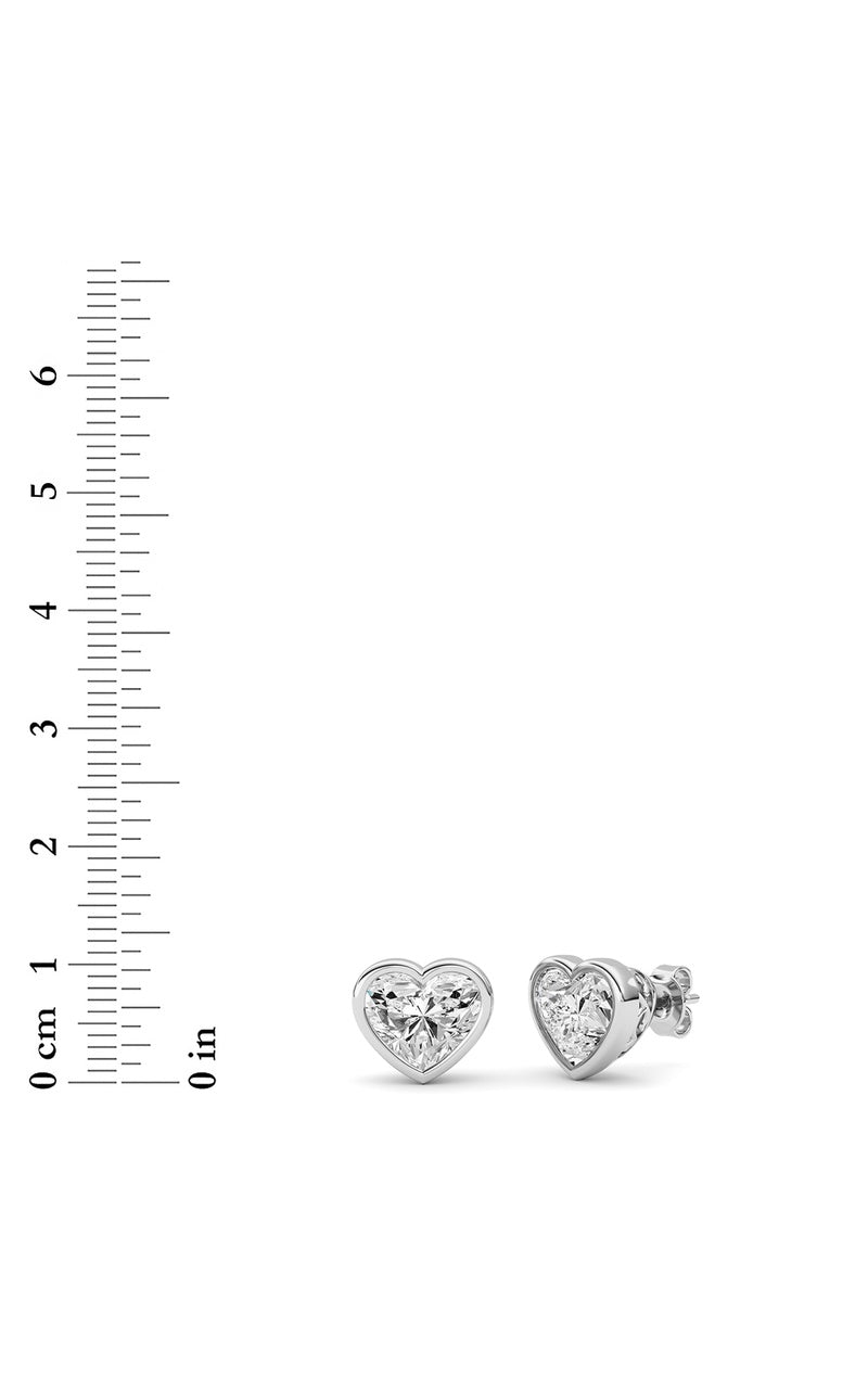 6CTW Heart Shaped Lab Grown Diamond (F/VS ) Stud Earrings in 14K Gold