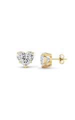 Load image into Gallery viewer, 8CTW Heart Shaped Lab Grown Diamond (F/VS ) Stud Earrings in 14K Gold

