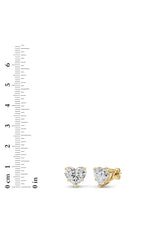 Load image into Gallery viewer, 8CTW Heart Shaped Lab Grown Diamond (F/VS ) Stud Earrings in 14K Gold
