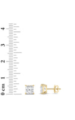 Load image into Gallery viewer, 2CTW Princess Shaped Lab Grown Diamond (F/VS) Stud Earrings in 14K Gold
