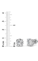 Load image into Gallery viewer, 6CTW Round Shaped Lab Grown Diamond (F/VS) Stud Earrings in 14K White Gold
