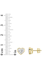 Load image into Gallery viewer, 2CTW Heart Shaped Lab Grown Diamond (F/VS) Bezel Set Stud Earrings in 14K Gold

