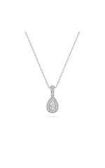 Load image into Gallery viewer, 1.3CTW Pear Shaped Lab Grown Diamond (F/VS) Halo Pendant in 14K Gold
