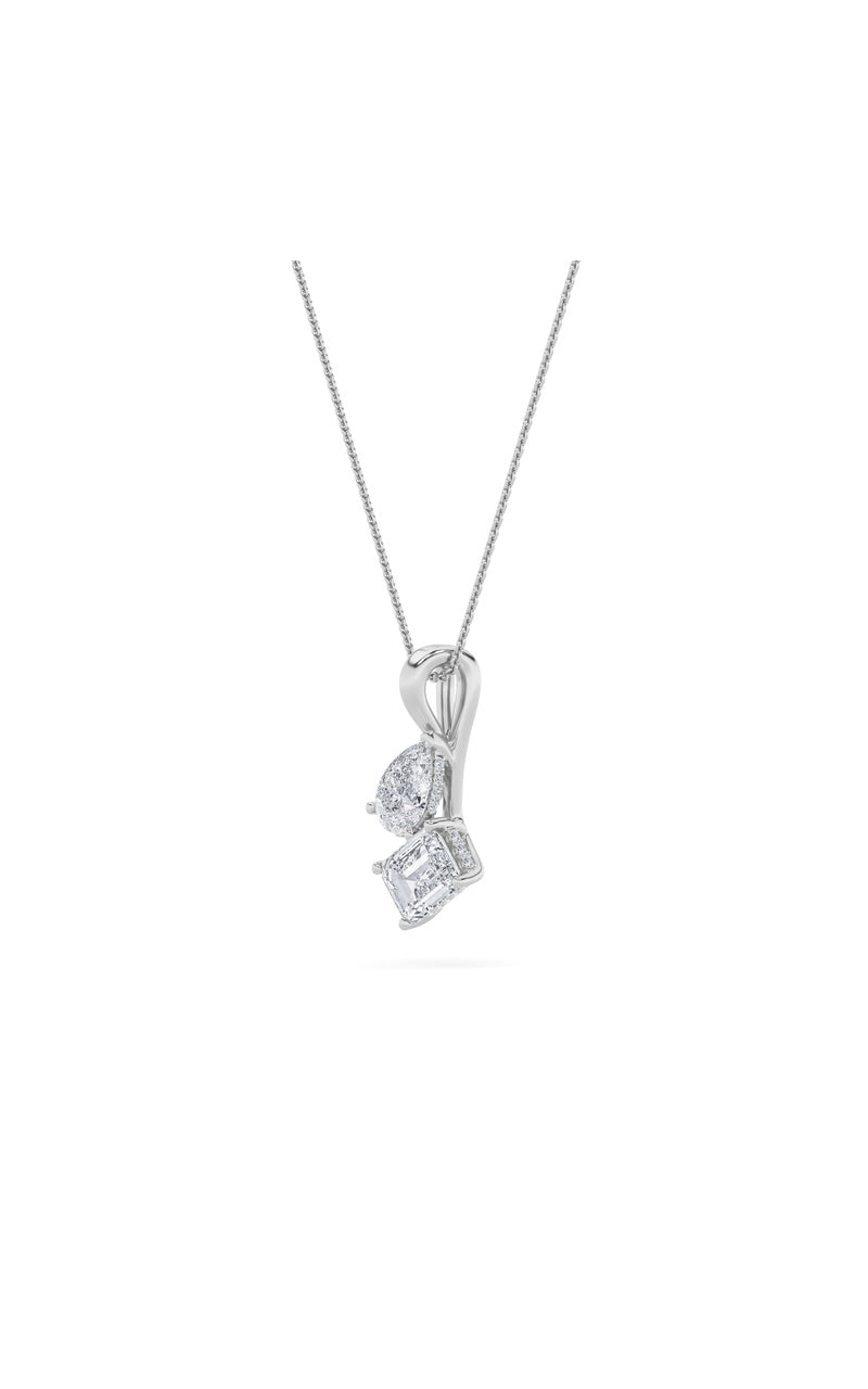 Vs) toi et moi pendant in 14k gold